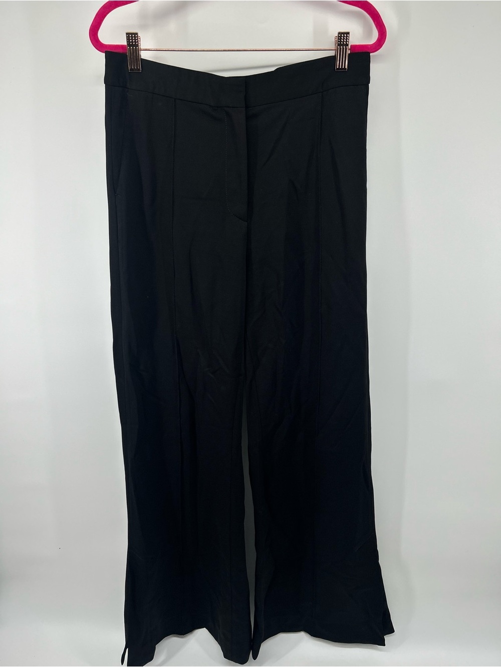 Black Wide-Leg Womens Trousers